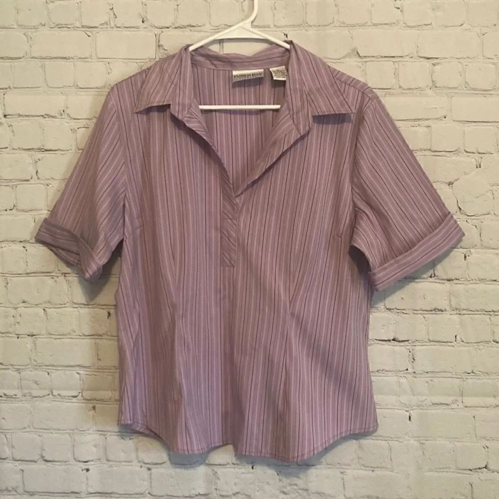 Fashion bug size XL woman’s purple striped shirt